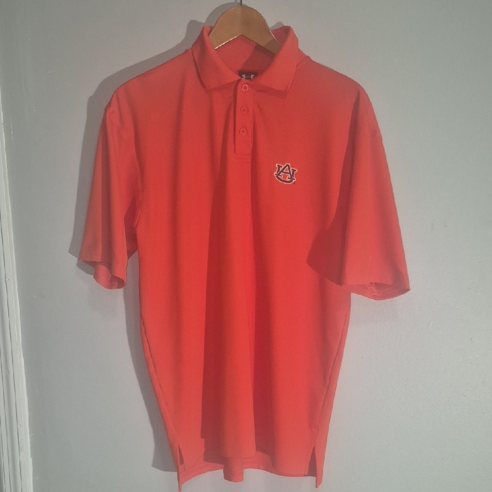Auburn Golf Polo Men's Medium Under armour Loose Orange Medium - Picture 2 of 8